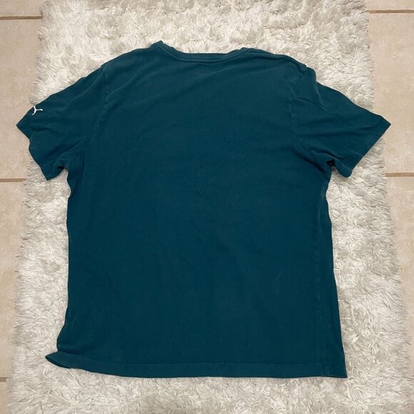 PUMA Mens XLarge Teal Short Sleeve Logo Graphic Print Shirt - Picture 5 of 5